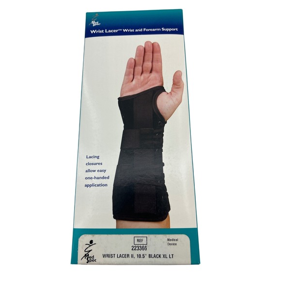 Med Spec Other - Med Spec Wrist Lacer II 10.5" Black XL Right Hand Wrist Forearm Support 223366